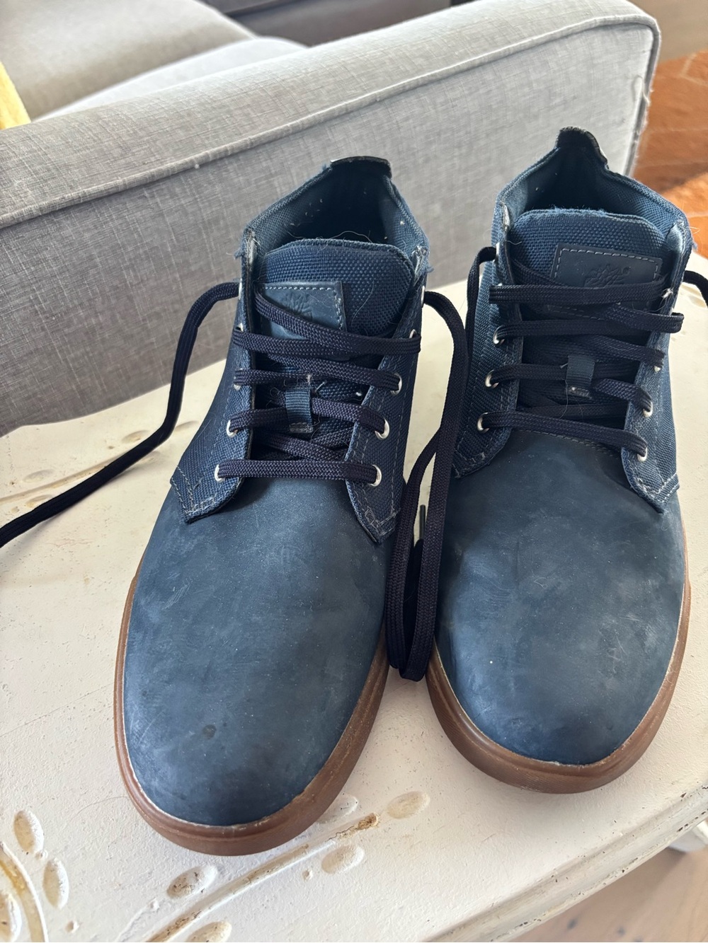 Men's Navy Boots - Casual Lace-Up